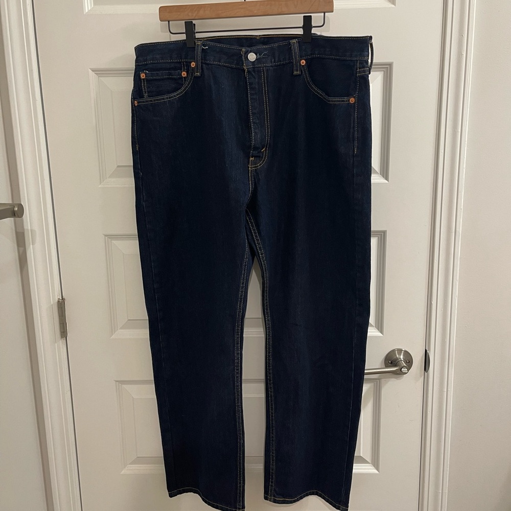 Levi Men's Dark Wash Classic Blue Jeans W40 L30